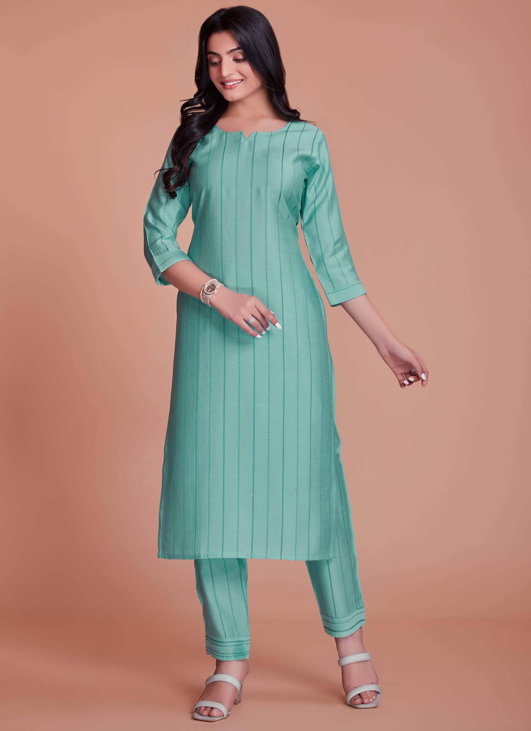 Buy MID WAIST Women embroidery ethnic kurti Blue Colour L Size | Blue Colour  | L Size | Regular Fit Kurtas | Knee Length | Straight Kurta | 100% Cotton  Fabric |